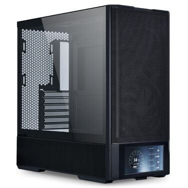 Ігровий корпус для ПК Lian Li LANCOOL 207 Digital ATX Midi Tower, чорний, з LCD-дисплеєм, підтримка відеокарт до 375 мм та радіаторів до 360 мм