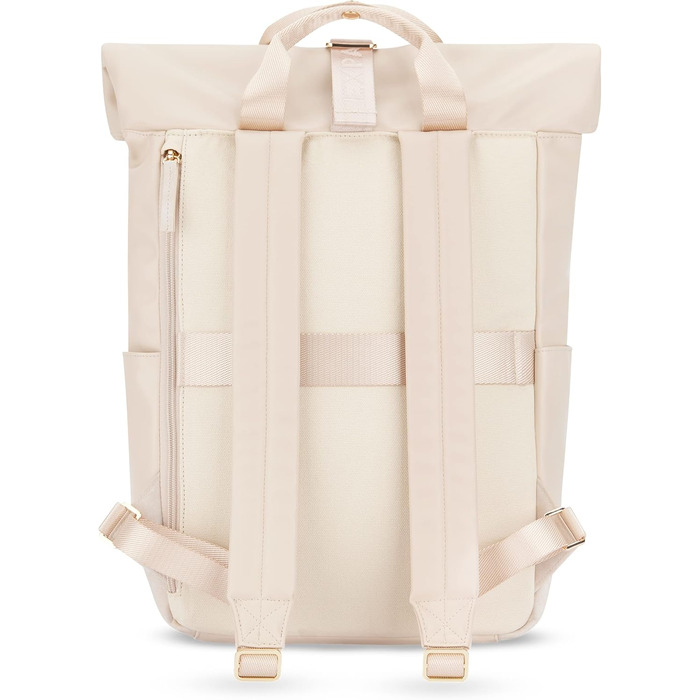 Жіночий рюкзак Expatrié Adele - Rolltop для університету, роботи, велосипеда. Елегантний, великий, водонепроникний (Бежевий)