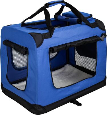 Складана переносна сумка-переноска для собак та котів Petigi (M, 60x42x45 см, блакитна)