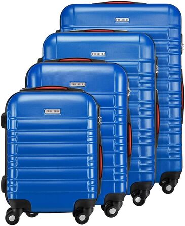 Набір валіз ABS S-M-L-XL з кодовим замком та телескопічною ручкою, ролер для подорожей, ручна поклажа (Блакитний)