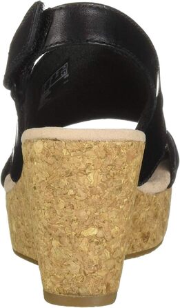 Босоніжки Clarks Annadel Eirwyn на танкетці, шкіра, чорні, широка колодка 44 EU