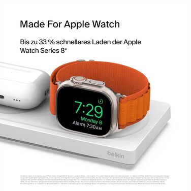 Belkin MagSafe Бездротовий зарядний пристрій 3-в-1 MFi для iPhone 16/15/14/13/12, Apple Watch, AirPods (Білий)