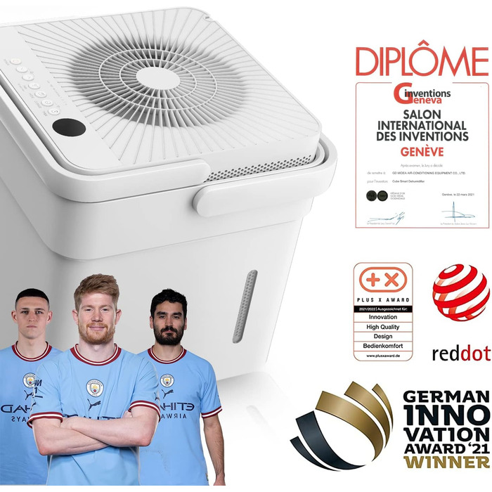 Зволожувач повітря Midea DF-20DEN7-WF, 20л/24г, для приміщень до 100 м³ (40 м²), з Wi-Fi, таймером, білий