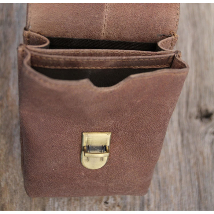 Genuine Leather Belt Pouch 'Bobby' - Large Hip Bag for Women and Men – Retro Medieval/Viking/Hiking Bag (Brown)