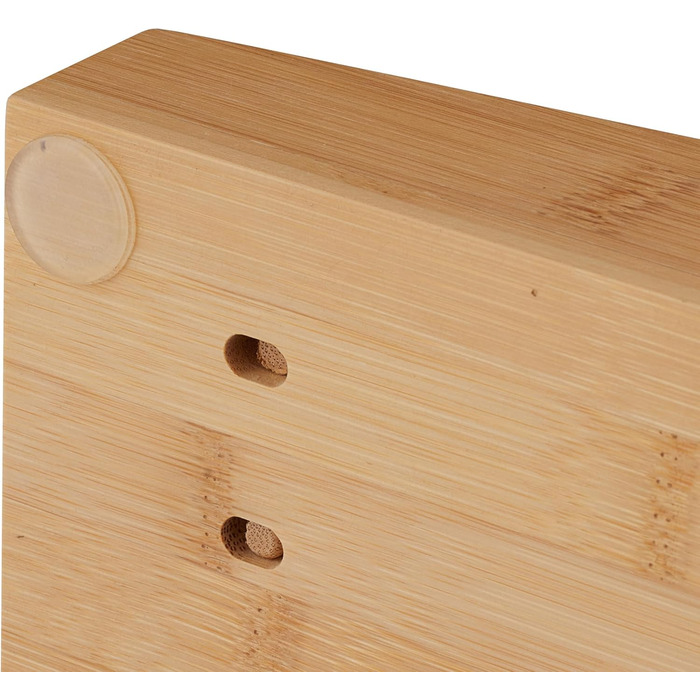 Relaxdays Knife Block Drawer, for 9 Knives & Honing Steel, Bamboo Knife Block Lying, HxWxD: 5.5 x 13 x 40 cm, natural