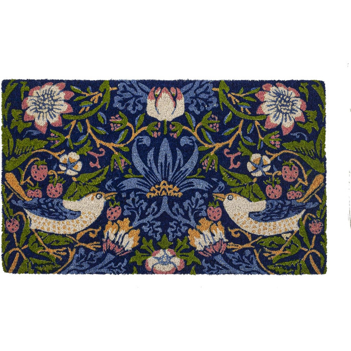 Entryways Victoria and Albert Museum Strawberry Thief Coir Doormat, Coconut Fiber, Multi, 45 x 75