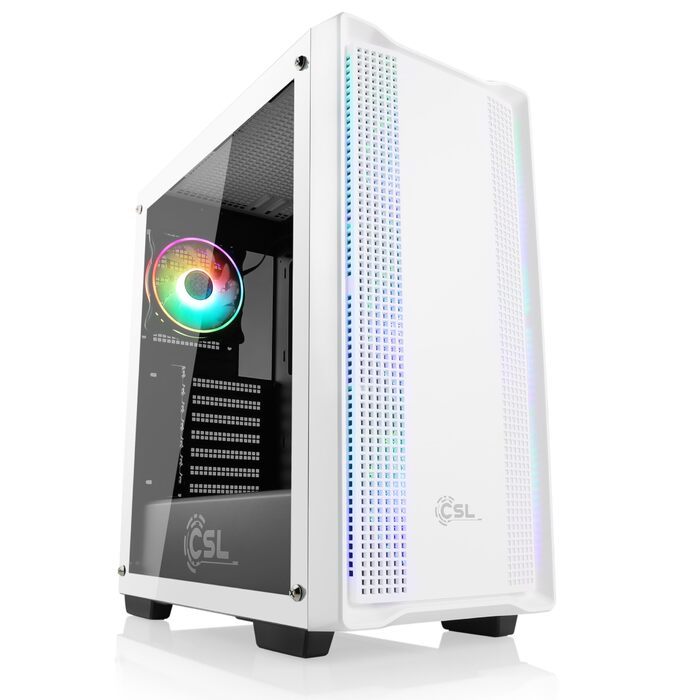 Корпус для ігрового ПК VITRUM PRO - Midi Tower, білий, RGB підсвічування, скло, вентилятори, ATX/mATX/Mini-ITX