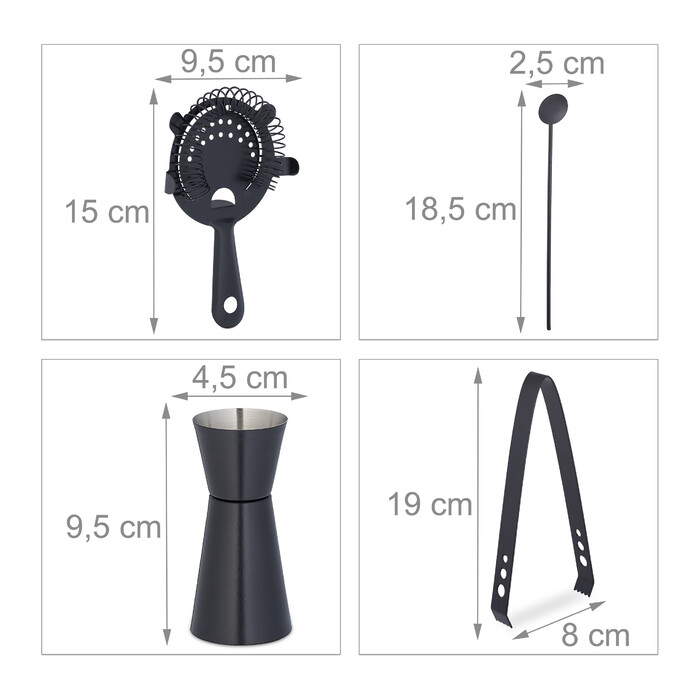 Relaxdays 5-Piece Cocktail Shaker Set