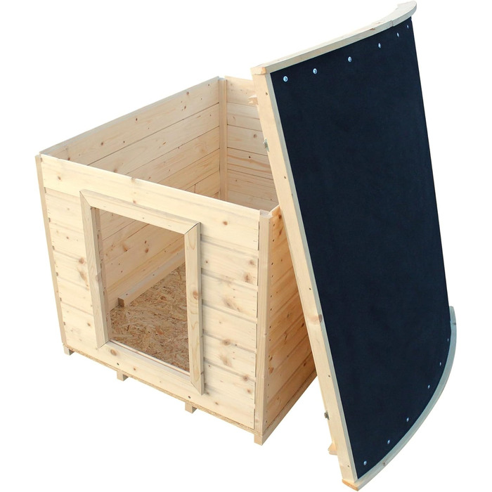 Будка для собак Outdoor маленьких порід – дерев'яна будка для собак, водостійкий дах 76 x 99 x H80 см, розмір S, Timbela M401-1 розмір M, 76x99xH80cm, натуральне дерево