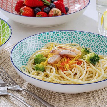 Набір тарілок для супу Vancasso HARUKA, 4 шт, 1000 мл, порцеляна, для пасти, спагеті, салату