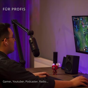 Кріплення для мікрофона IXTECH: сумісне з HyperX Quadcast, Rode, Shure SM7B, Blue Yeti. Настільний штатив для студійного мікрофона, подкастингу, стримінгу. Елегантна модель, високий профіль