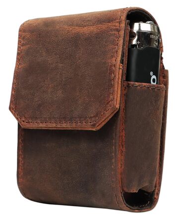 Leather cigarette case (13A) cigarette pouch cigarette box New color Brown