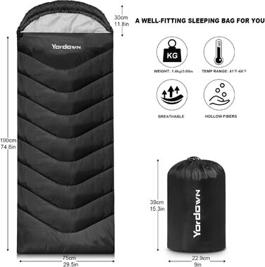 Спальний мішок для кемпінгу Outdoor, літо/зима, 3-4 сезони, дорослий/дитячий, ультралегкий, водонепроникний, чорний