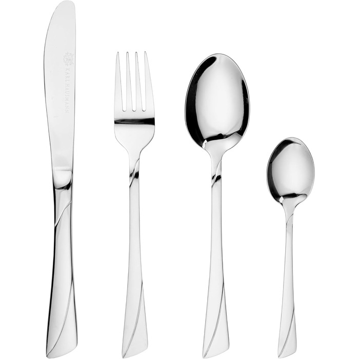 Karl Hausmann 72-Piece Stainless Steel Cutlery Set for 12 People - Dishwasher Safe Silverware Set with Case