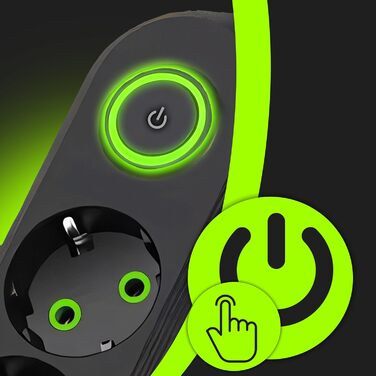 Мережева стрічка Retoo з 3 USB, 5 розеток, вимикачем та 5м кабелем, захист від перенапруги 2500W/10A, з вилками, для смартфонів, ноутбуків, дому, кухні