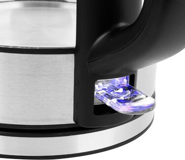 Електричний чайник EMERIO з об'ємом 1.7 л, синя LED-підсвітка, 360° підставка, скло Borosilikat, без BPA | WK-119988.7