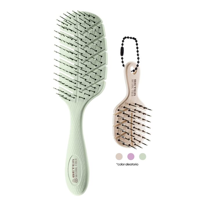 Beter - Натуральна міні-щітка для волосся без заплутування з пшеничної волокна - Антистатична, для мокрого та сухого волосся, всі типи волосся (набір 3 шт.)