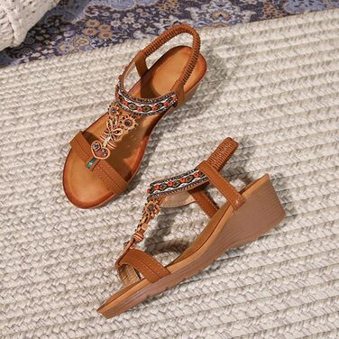 Босоніжки жіночі Slingback ортопедичні літні, коричневі (A7 Braun, 40 EU) - зручні сандалі для широкої стопи та вальгусної деформації