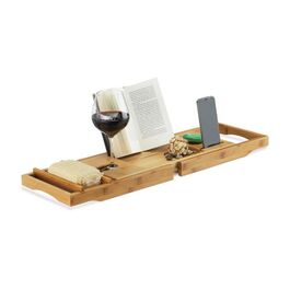 Полиця для ванни Relaxdays з бамбука з книжковим кінцем