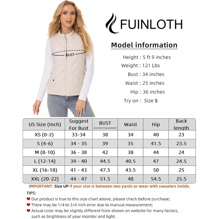 Жіноча жилетка Fuinloth, осіння легка стьобана жилетка, безрукавна куртка, короткий жилет, гільє (L, бежевий)