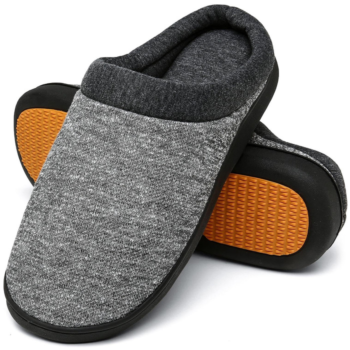 Теплі домашні капці Mishansha зимові чоловічі та жіночі з піною Memory Foam, сірі, розмір 43 EU