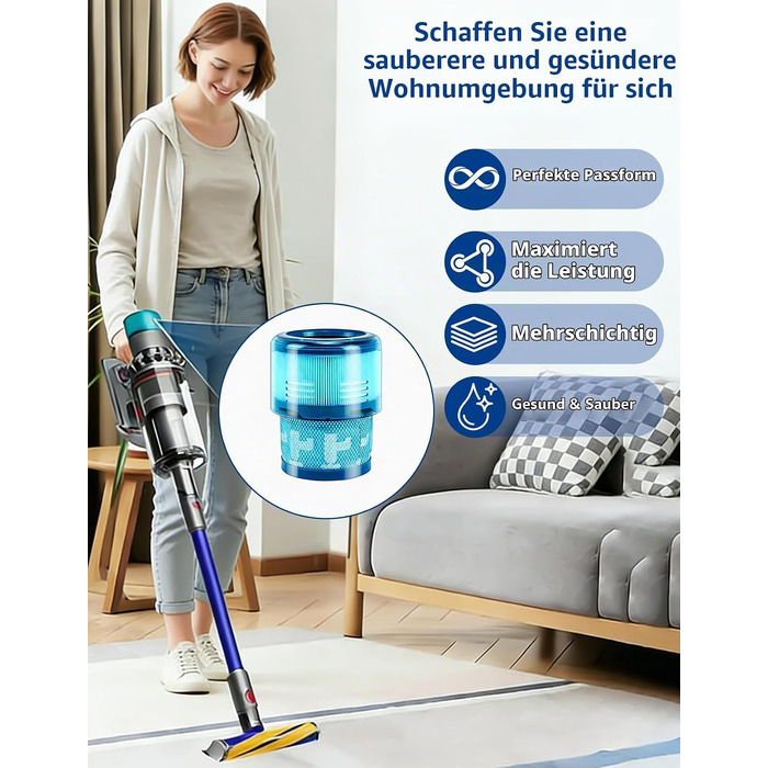 Набір фільтрів для пилососа Dyson Gen5 Detect / Outsize Absolute (SV23, SV24), 3 шт. — HEPA-фільтри для бездротового пилососа