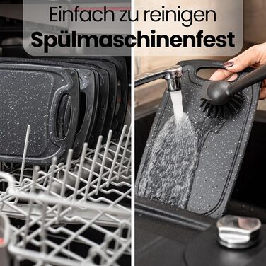 Набір з 6 дерев'яних підставок для сніданку з бамбука, 22x14x0,8 см, набір з 6 шт. (чорний/антрацит)