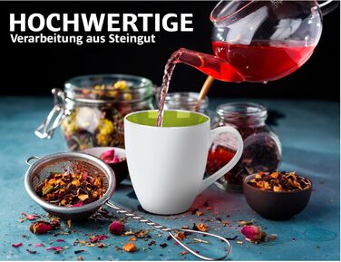Набір кавових чашок Miamio Le Papillon (6 шт., 350 мл) - біло-червоний, біло-зелений