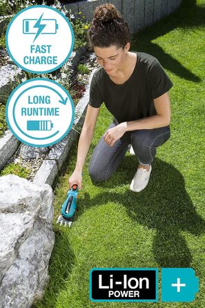 Акумуляторні ножиці для трави Gardena ComfortCut Li, 8 см, зручна ручка, швидка заміна леза без інструментів