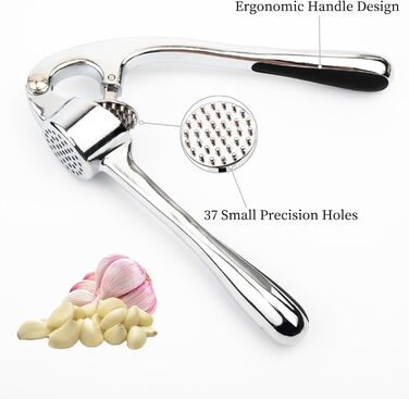 Прес для часнику з нержавіючої сталі, зручний у використанні, легко миється, кухонний аксесуар