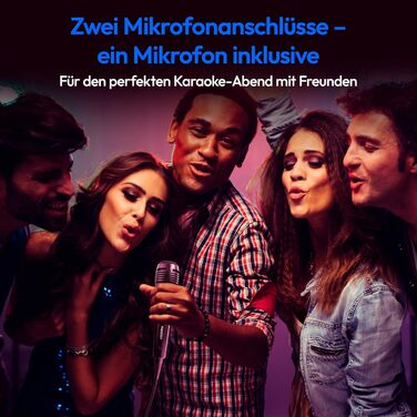 MEDION PE-1 Pure Partybox: портативна Bluetooth колонка з мікрофоном, світлові ефекти, караоке, AUX, USB, радіо, 2x 500 Вт