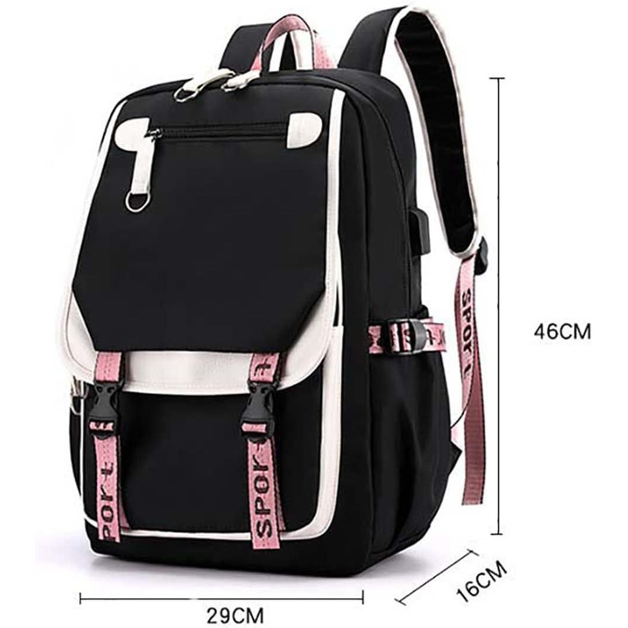 Шкільний рюкзак для дівчаток та хлопчиків K-Pop з відділенням для ноутбука 15.6 дюймів, водонепроникний, однорозмірний