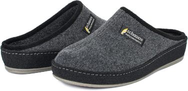 Чоловічі фетрові домашні тапочки Schawos 6030 з устілкою, жорсткою підошвою, неслизькі, сірі, 42 EU