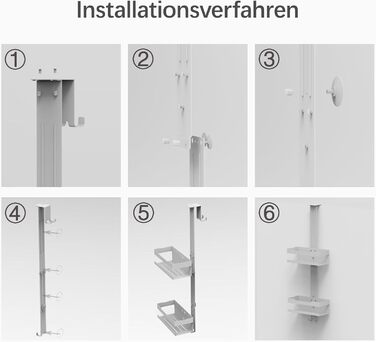 Hosanwell Shower Shelf for Hanging, No-Drill Shower Shelf Double-Layer Stainless Steel SUS304 Shampoo Holder for Shower with Glass Door, No-Drill with 4 Hooks, Silver
