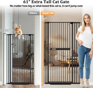 Захисне гiтер для домашнiх тварин Xifamniy, 155 см, без свердлiння. Безпека для дiтей та тварин