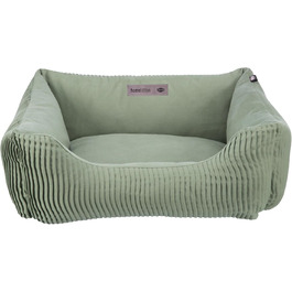 Тріксі лежанка для собак Марлі, 80 x 60 см, салатовий колір – зручна лежанка для середніх собак з якісного бавовняного покриття Canvas, м'яка та пральна – 37691 Salbei L 80 x B 60 x H 23 cm