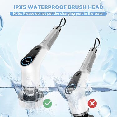 Electric Cleaning Brush, 8 in 1 Electric Cleaning Brush with Interchangeable Drill Brush Heads, Mop Set, Electric Scrub Brush with Adjustable Handle for Bathroom, Kitchen, Car, Floor