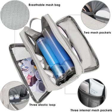 Чоловічий дорожній косметичний набір Wandf - органайзер для туалетних речей (Джинс, Бежевий)