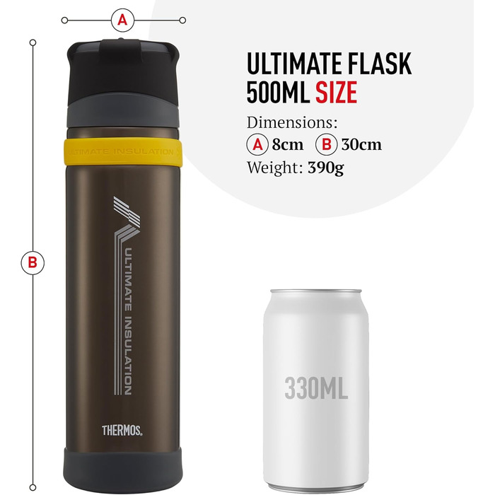 Термос Ultimative MK II вакуумна ізольована пляшка - 500 мл (колір: коричневий, антрацит)