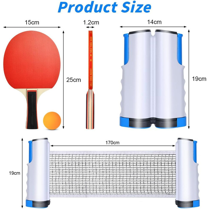 Набір для настільного тенісу Flintronic: 2 ракетки + 3 м'ячі, з чохлом. Підходить для початківців та професіоналів