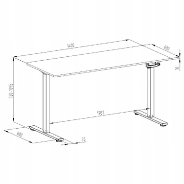 Прямокутний письмовий стіл Spacetronik 140 x 60 x 109,5 см, білий з відтінками коричневого