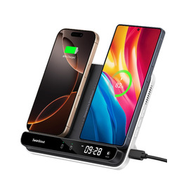 Двопортова індукційна зарядка SwanScout 504 для 2 телефонів (30W) - iPhone, Samsung, AirPods, Galaxy Buds