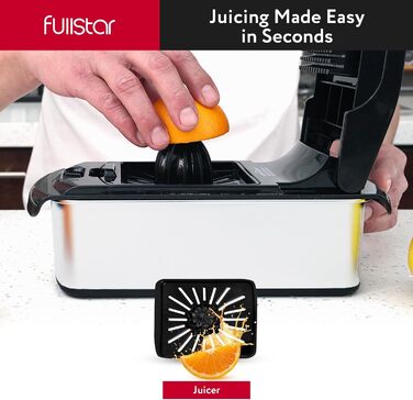 Мандоліна для овочів та фруктів 14-в-1 PRO з нержавіючої сталі, чорна: слайсер, шинковка, тертак, нарізчик для огірків, цибулі, картоплі, сиру