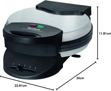 Tefal Heart Waffle Maker WM310D | Makes waffles in heart shape | Variable temperature control for desired browning | Non-stick plates | Batter collection tray | Black | 1000 W