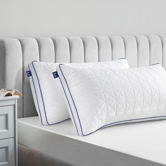 BedStory Pillow 40x80, 2-Pack Pillows 40x80 with Zipper, 2x950g Microfiber Pillows Adjustable in Height, Breathable Washable Sleep Pillows for Allergy Sufferers Side Sleepers, Oeko Certified 40x80 (2-Pack)