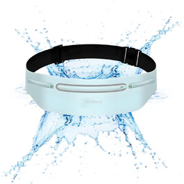 Пояс для бігу з водонепроникним, регульованим, еластичним ремінцем, кишеня, стійка до поту, підходить для всіх телефонів та розмірів талії, велика місткість, для бігу, тренувань, на відкритому повітрі (Блакитний)