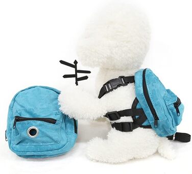 Рюкзак для собак маленьких порід Dongker з повідком 1,2 м, з дозатором для відходів, для прогулянок