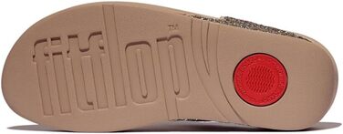 Шльопанці жіночі FitFlop Lulu Glitter бежеві з підтримкою стопи, 37 EU