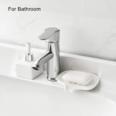 Силіконова мильниця SUBEKYU з підставкою для стікання води, 2 шт, білий колір