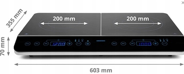 Індукційна варильна поверхня Medion MD 15324, чорна, 2 конфори, 3500 Вт, з LED-дисплеєм